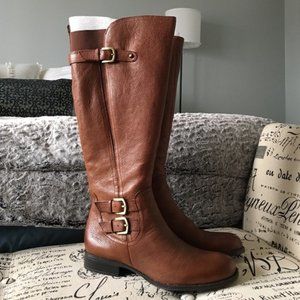 NATURALIZER JOHANNA BANANA LEATHER BROWN BOOT 7.5